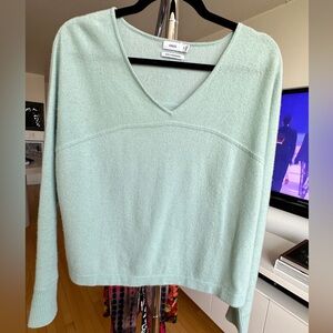 Vince 100% Cashmere Women's Aqua V-Neck Sweater